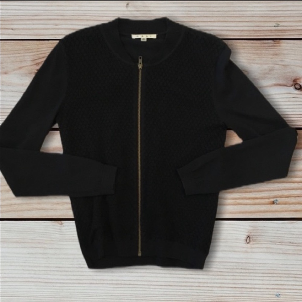 CAbi bomber black sweater -Size S - Picture 2 of 11